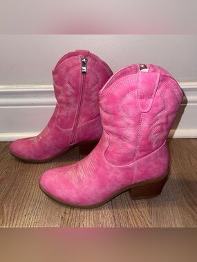 Barbie Pink Western-Style Heeled Cowboy Ankle Boots Chappell Roan Costume Piece